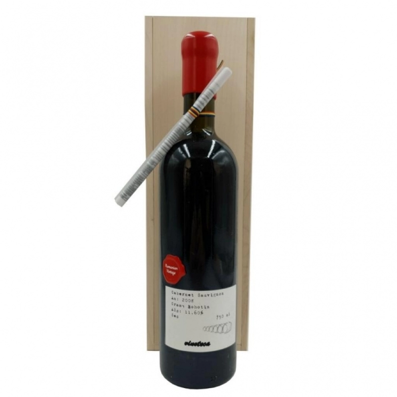 Vin rosu Cabernet Sauvignon Crama 9 Iasi 2008 cutie lemn 0